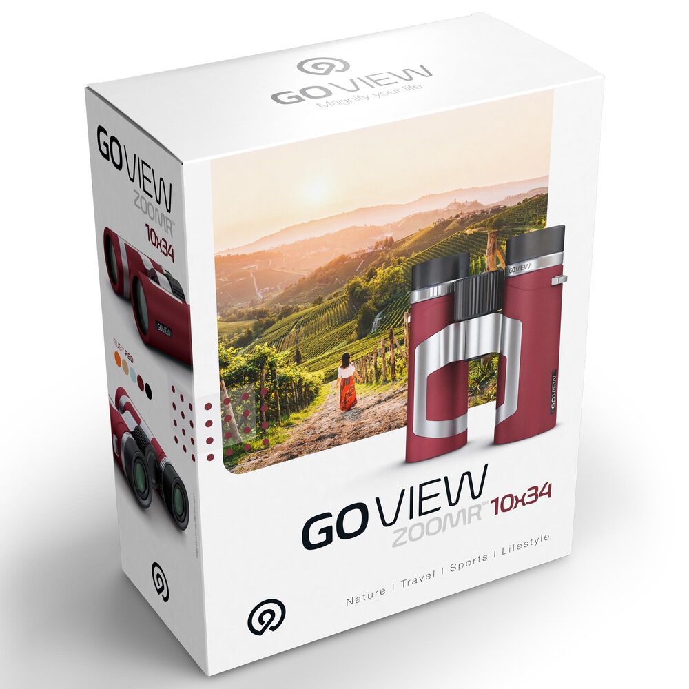 GoView Zoomr 10 x 34 Binoculars in Ruby Red, , large