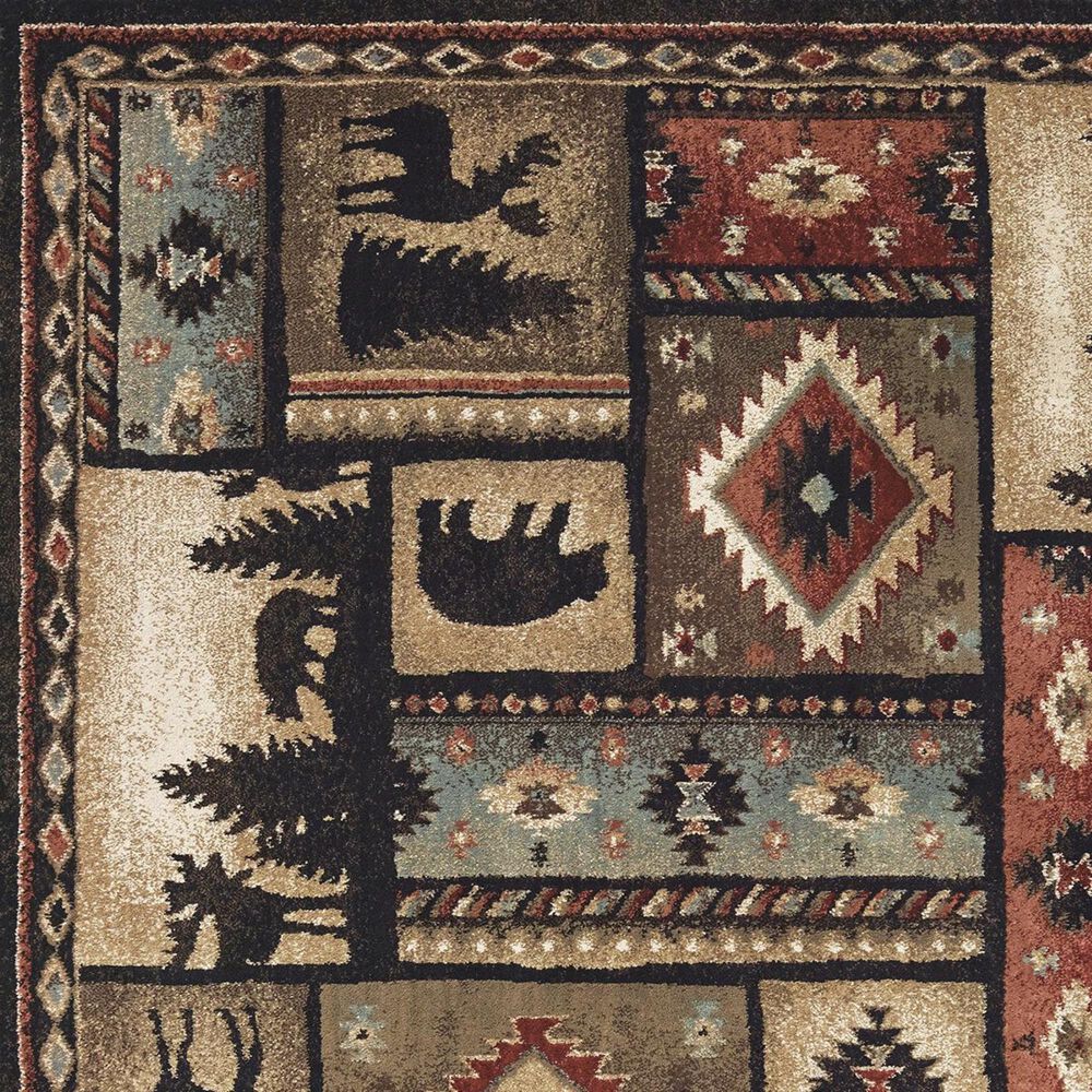 Oriental Weavers Woodlands 1041C 1&#39;10&quot; x 7&#39;6&quot; Black Door Mat, , large