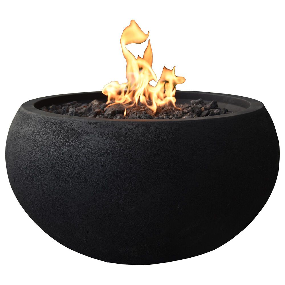 Elementi Fire York Round Liquid Propane Fire Table in Black, , large