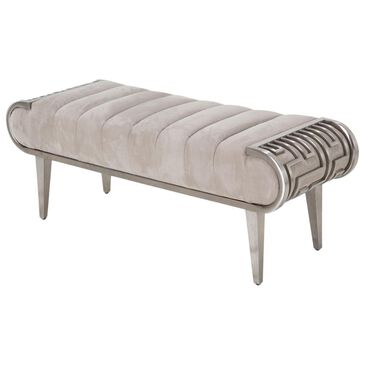 Vista Haus Roxbury Park Channel Tufted Bed Bench in Stainless Steel, , large
