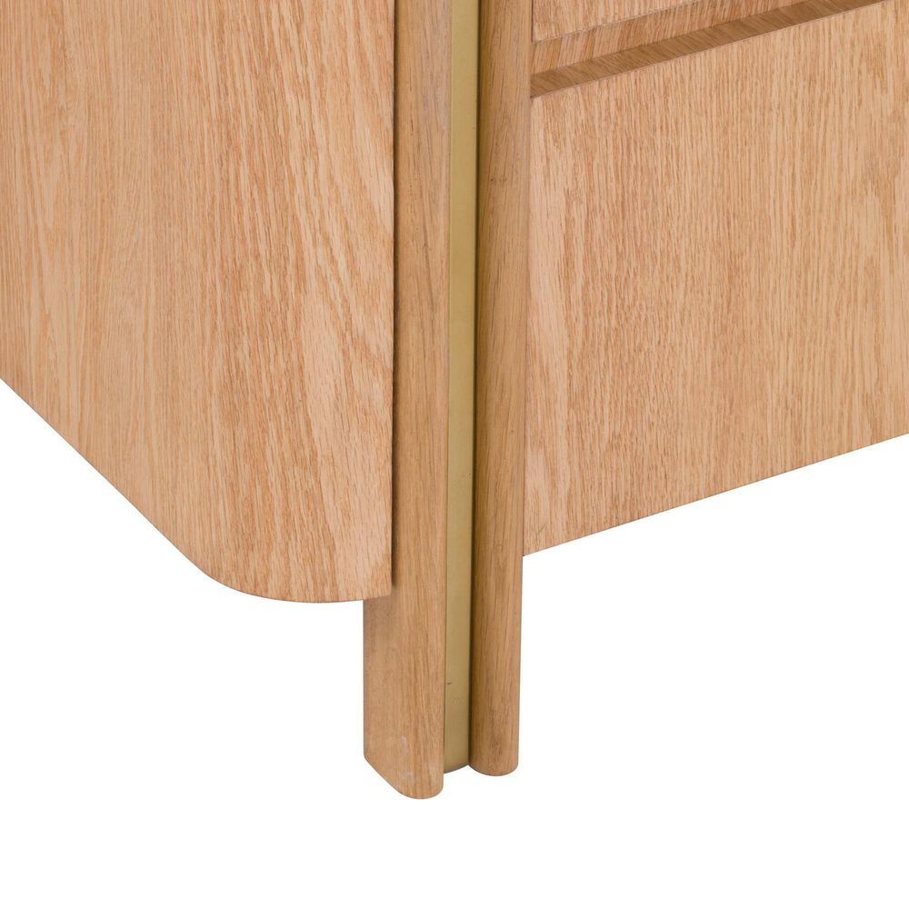 Fairfield Chair Portobello Rectangular End Table in White, Light Brown and Brushed Brass, , large
