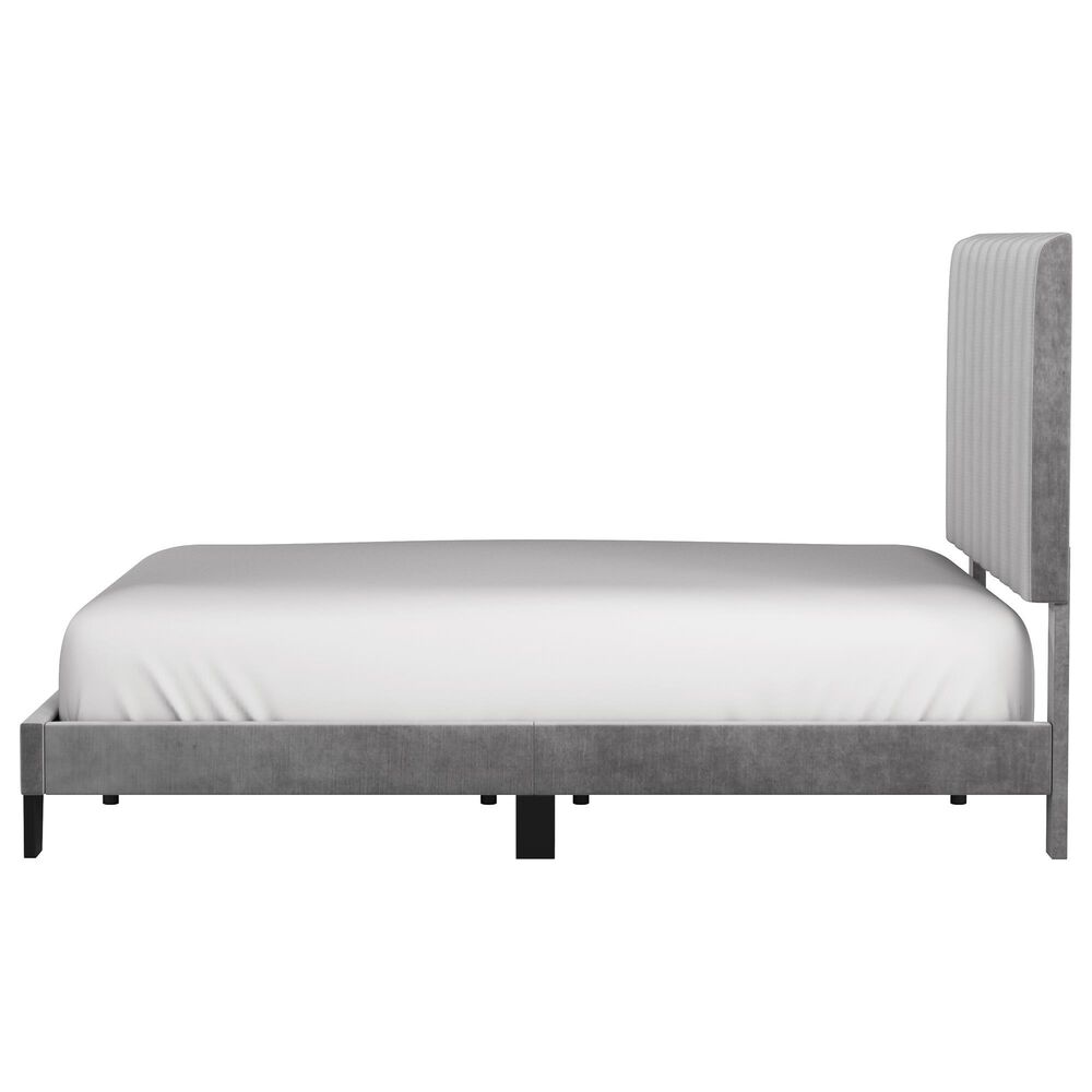 Richlands Furniture Crestone Queen Upholstered Platform Bed in Gray, , large