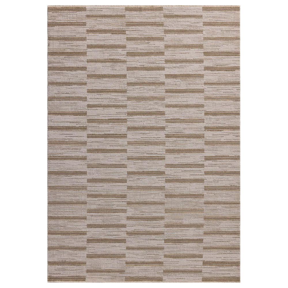 Amber Lewis x Loloi Cali 6"7" x 9"2" Ivory and Tobacco Area Rug, , large