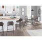 LumiSource Daniella 24" Counter Stool with Grey Upholstery in Black (Set of 2), , large
