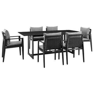 Blue River Grand 7-Piece Patio Dining Table Set in Black, , large