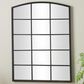 Maple and Jade 40" x 30" Metal Arched Window Pane Wall Mirror in Black, , large