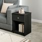 HOMLUX 1-Drawer Modern Nightstand with Knob Handle in Black Oak, , large
