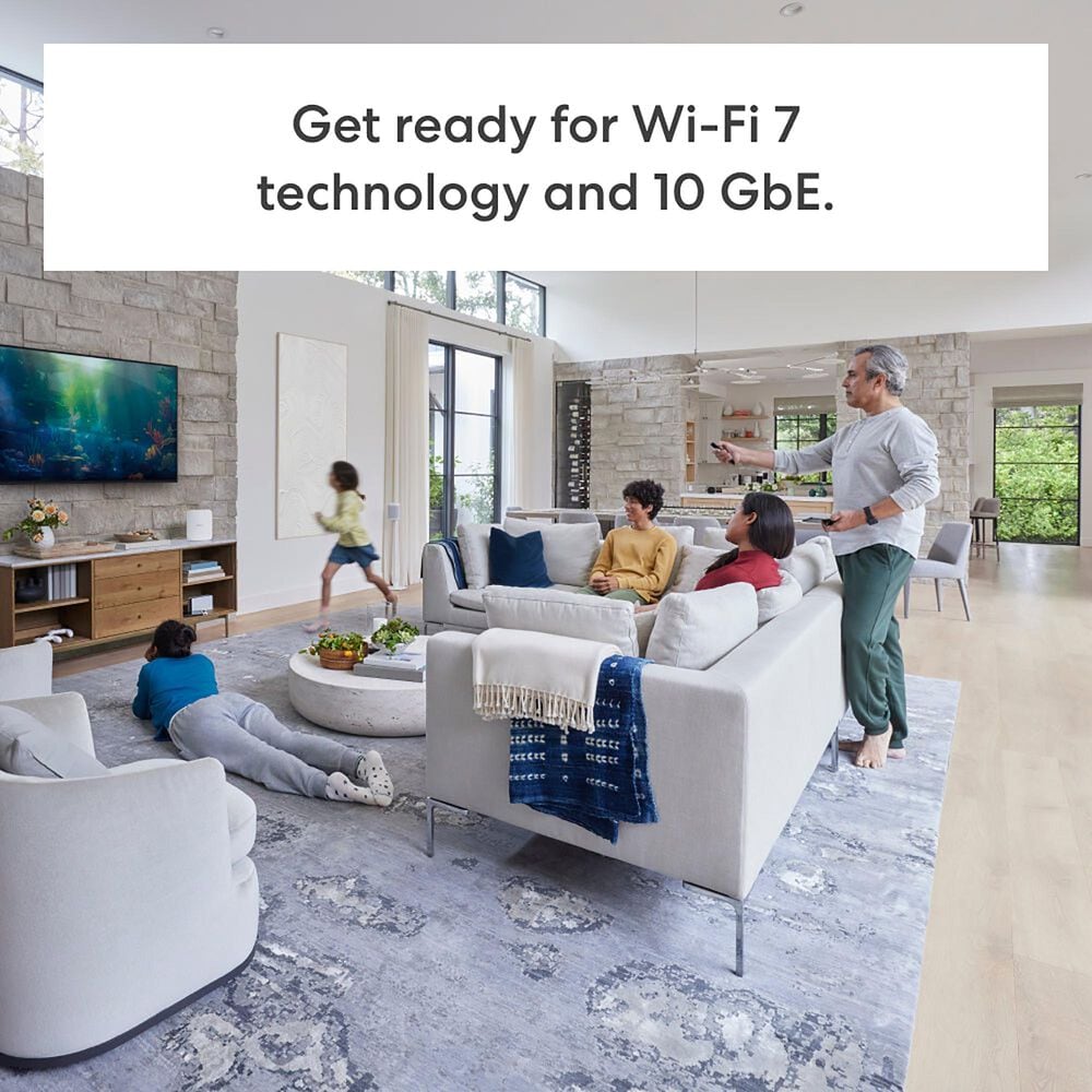 eero Pro 6E Mesh Wi-Fi 6E Router with Max 7 Mesh Wi-Fi 7 System in White, , large