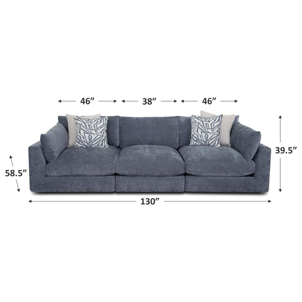 Moore Furniture Julian 3-Piece Stationary Symmetrical Sectional in Linwood Delft, , large