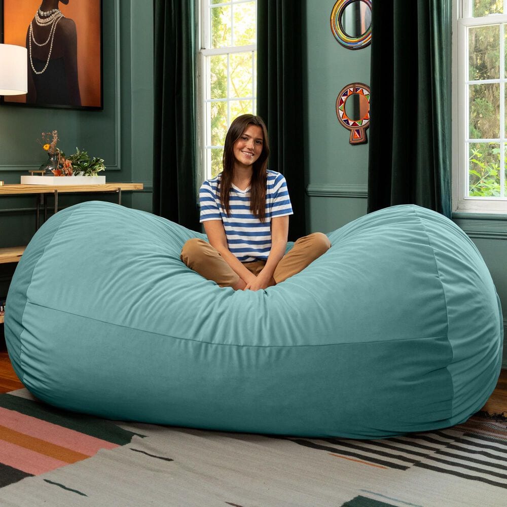 Jaxx Grand Lounger 7" Bean Bag Sofa in Turquoise, , large