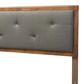 Baxton Studio Abner King Panel Headboard with Dark Grey Fabric in Walnut Brown, , large