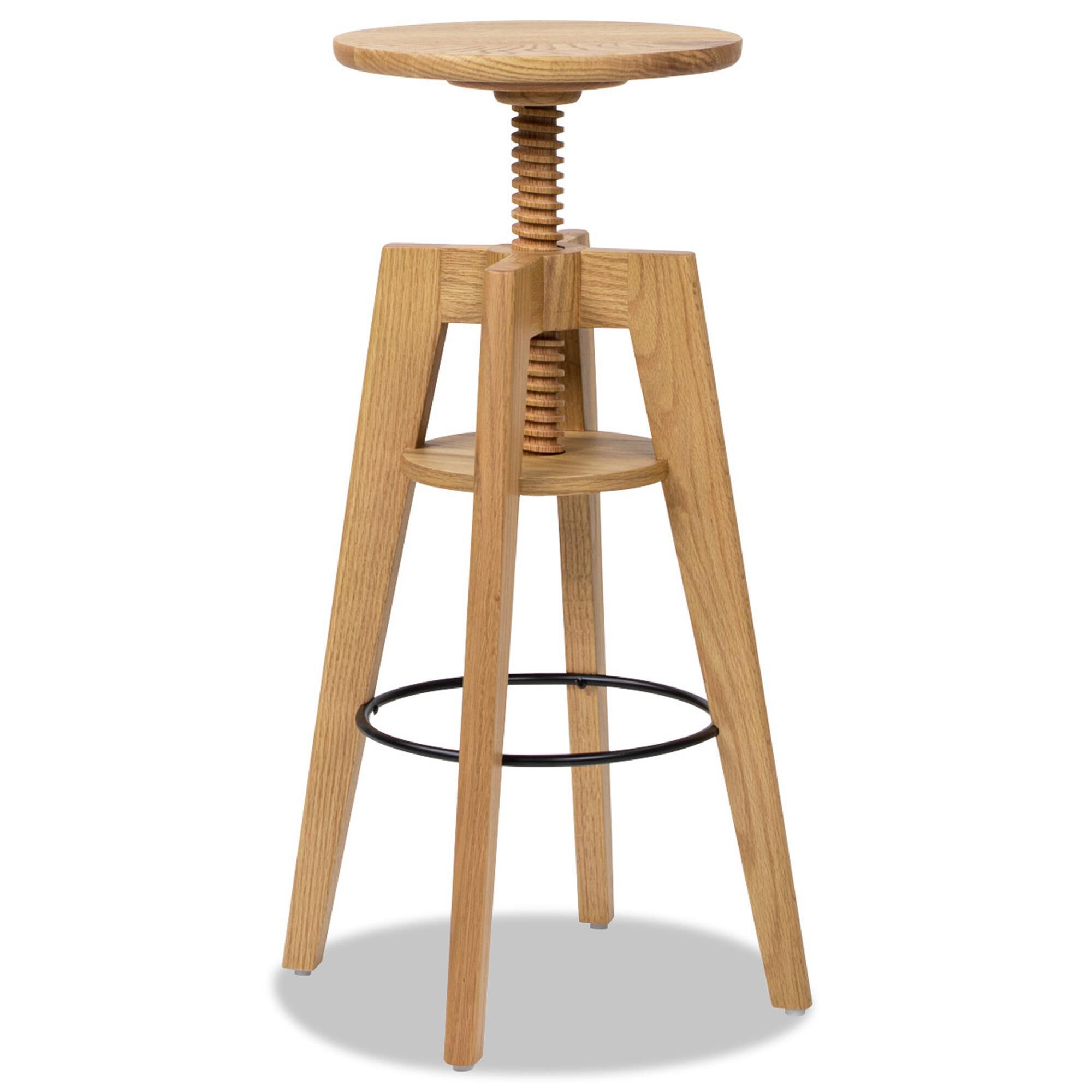 Jennifer Taylor Home Spencer Adjustable Stool in Natural Brown