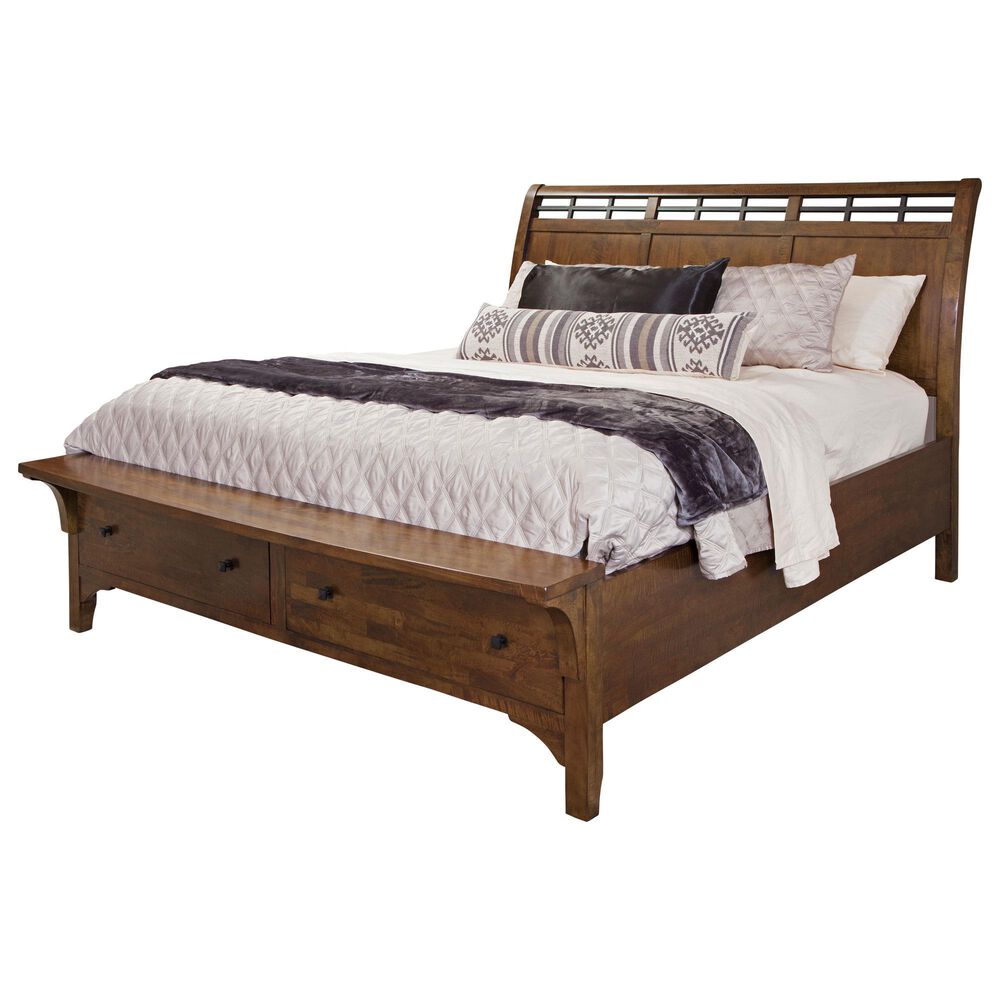 Cedar and Sage Whistler Retreat 4 Piece California King Storage Bedroom Set in Warm Chestnut, , large