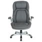 OSP Home Deluxe Bonded Leather Executive Chair with Gray Cushion with Silver Finish, , large