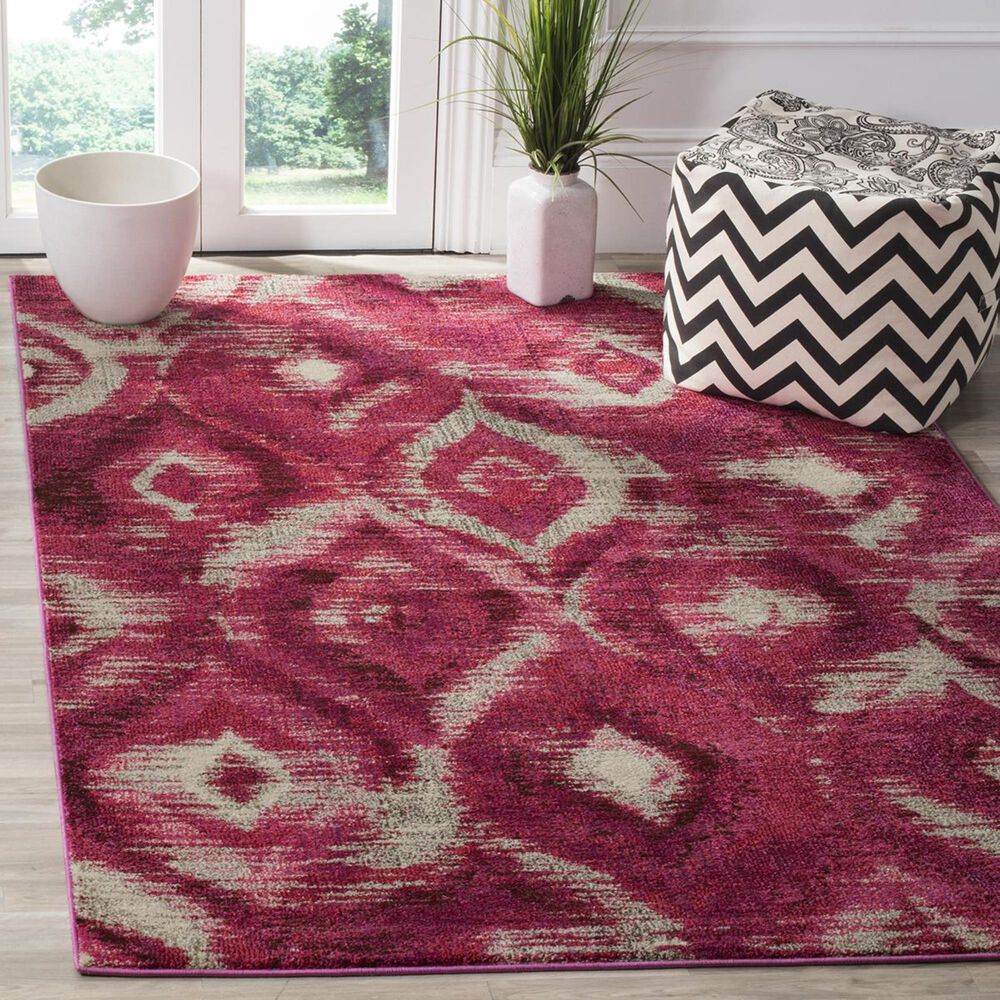 Safavieh Monaco MNC242D-4 4" x 5"7" Fuchsia/Cream Area Rug, , large