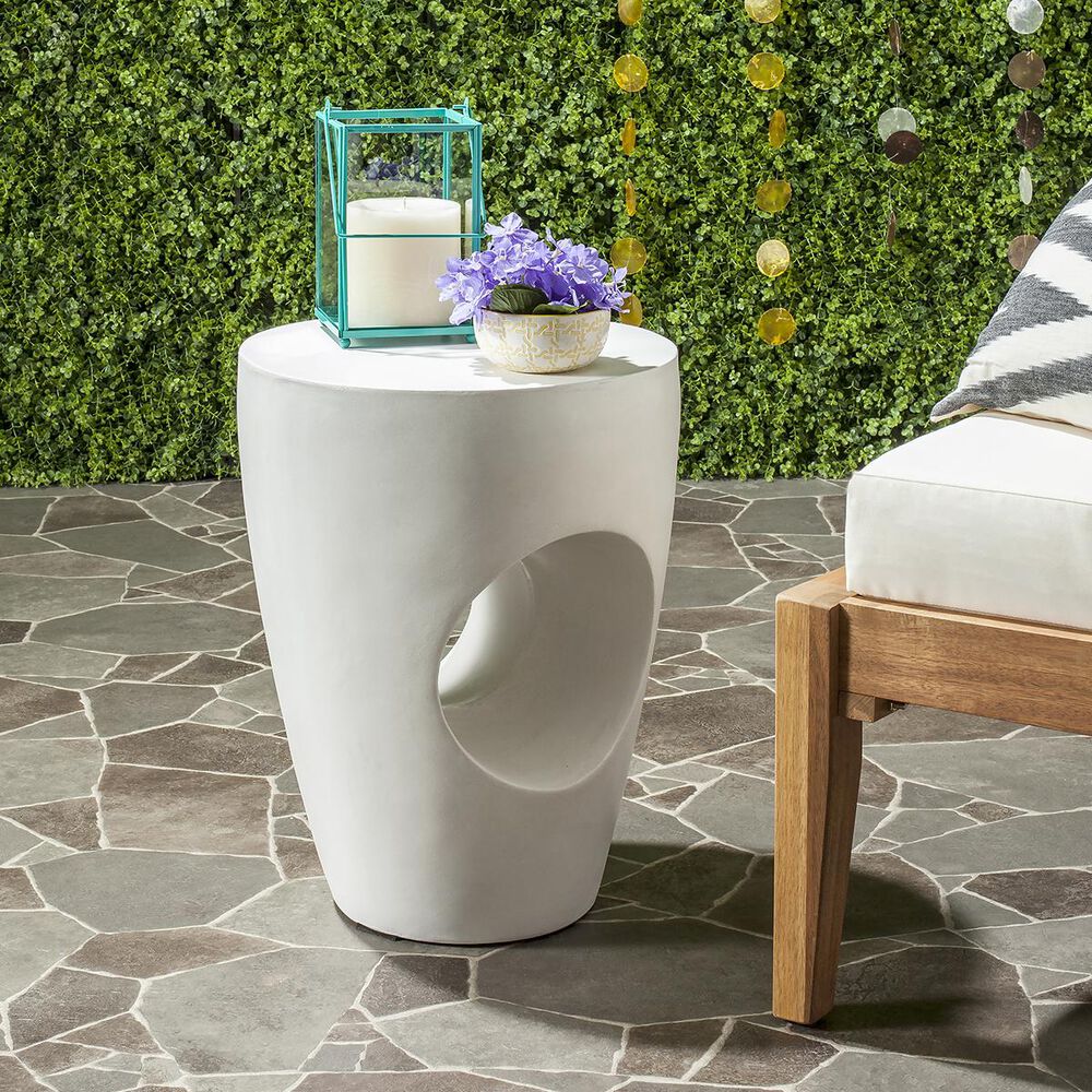 Safavieh Aishi Concrete Accent Table in Ivory, , large