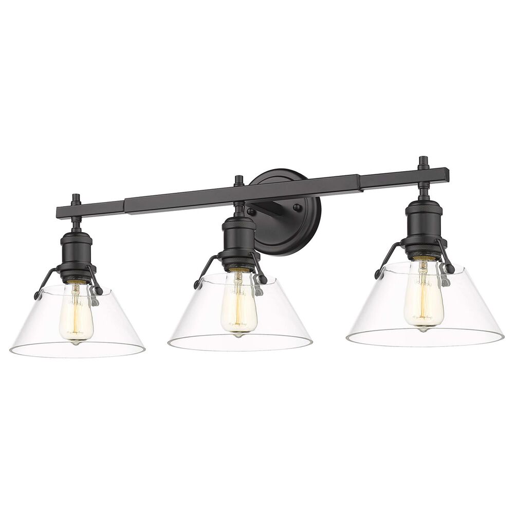 Golden Lighting Orwell 3-Light Bath Vanity With Clear Glass in Matte Black, , large