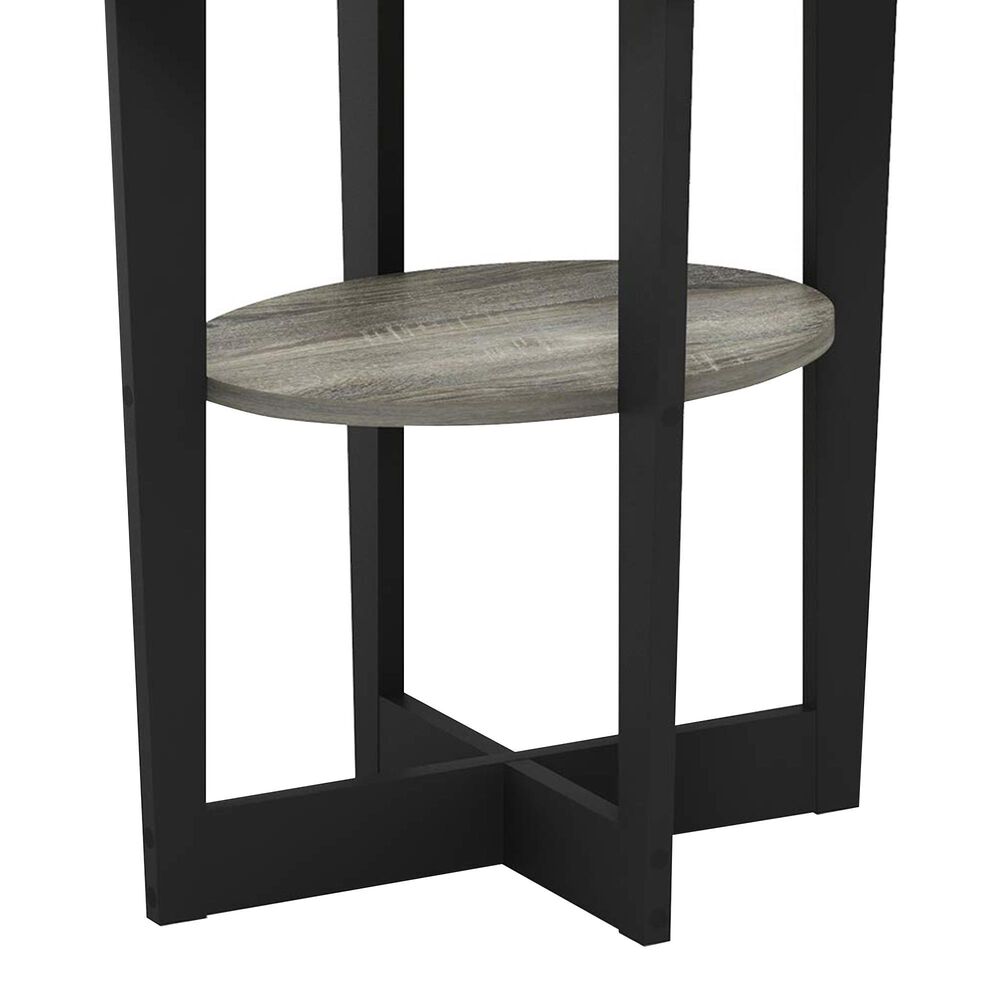HOMLUX Jaya Oval End Table in French Oak Grey and Black (Set of 2), , large