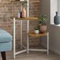 DHP Tallulah Plant Stand with White Stand in Danish Walnut, , large