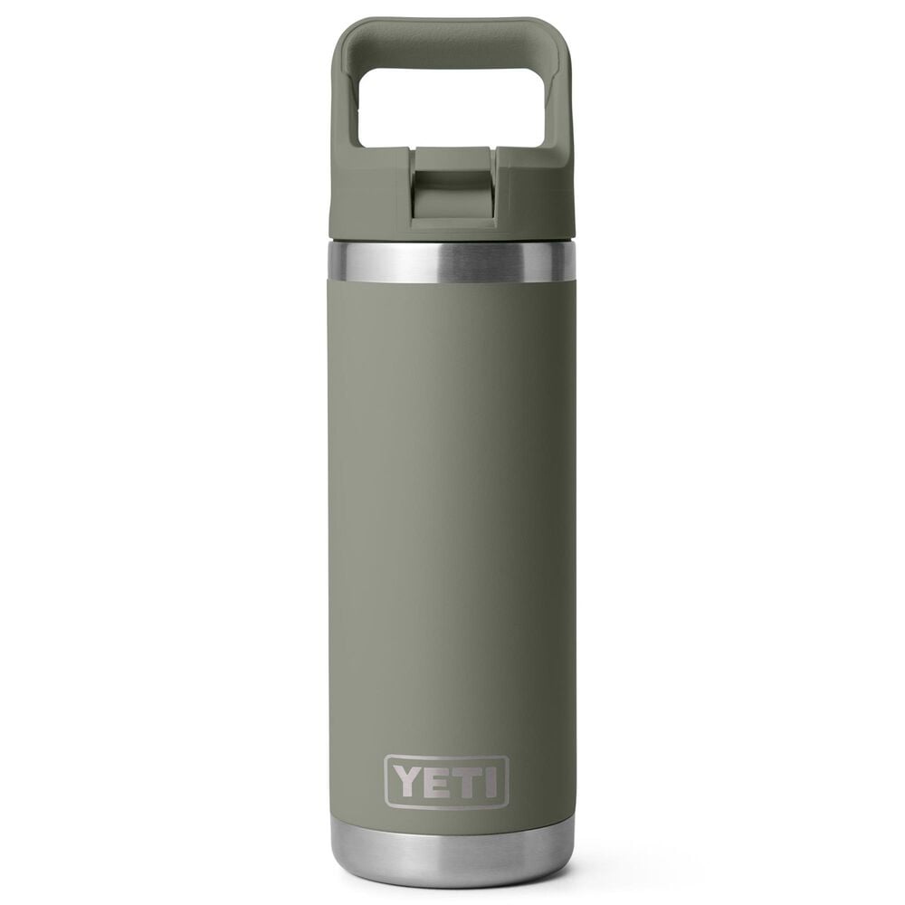 YETI Rambler 18 Oz Water Bottle with Color-Matched Straw Cap in Pampa Green, , large