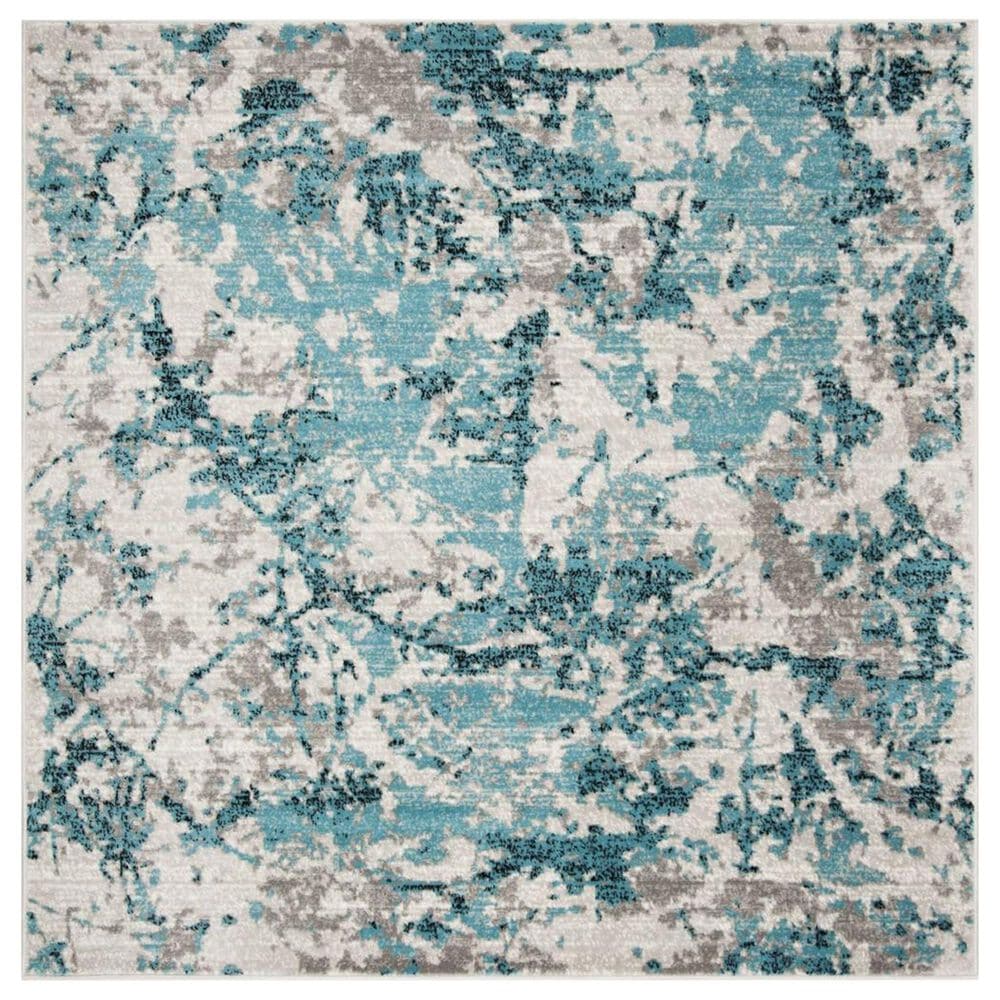 Safavieh Skyler SKY186M 4" Square Blue and Ivory Area Rug, , large