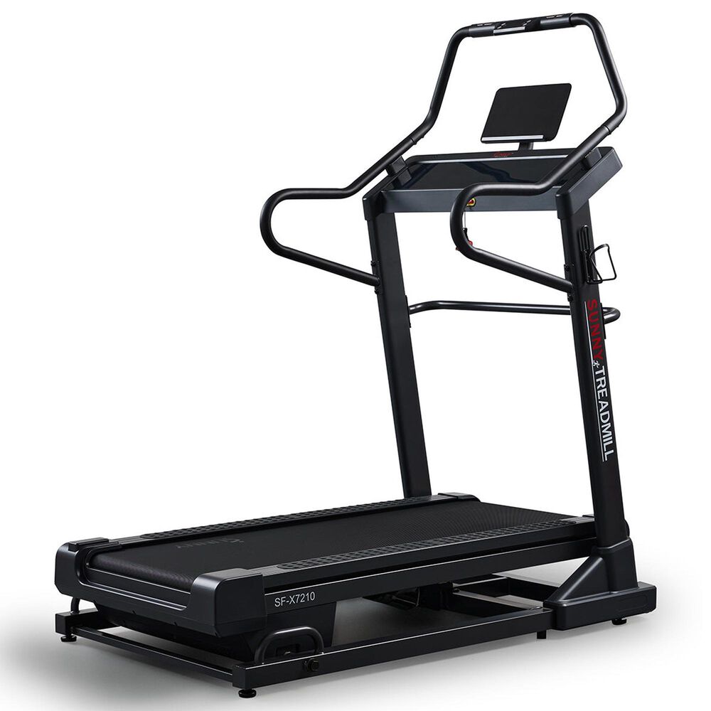 Sunny Health & Fitness Premium Ultimate Incline Decline Folding Treadmill in Black and Red, , large