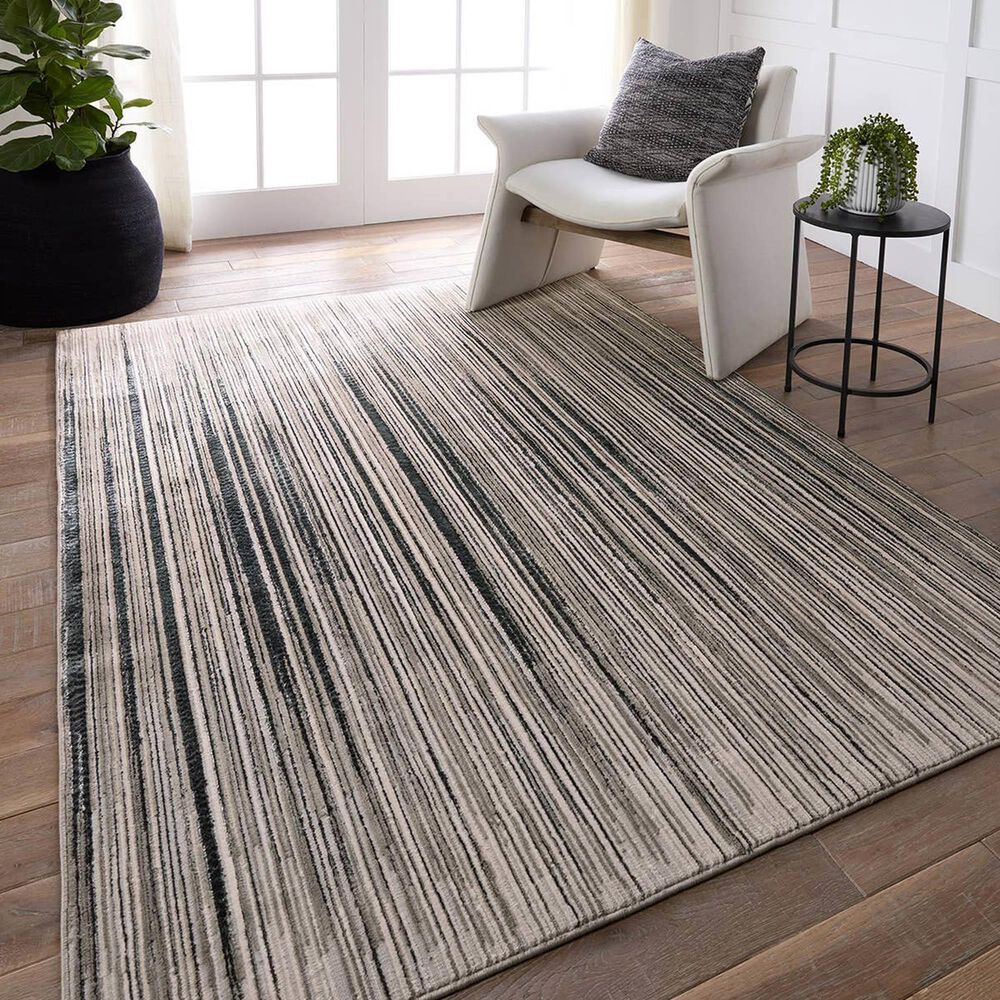 Jaipur Catalyst Adilah 7&#39;10&quot; x 10&#39;6&quot; Antarctica, Ebony, London Fog and Tofu Area Rug, , large