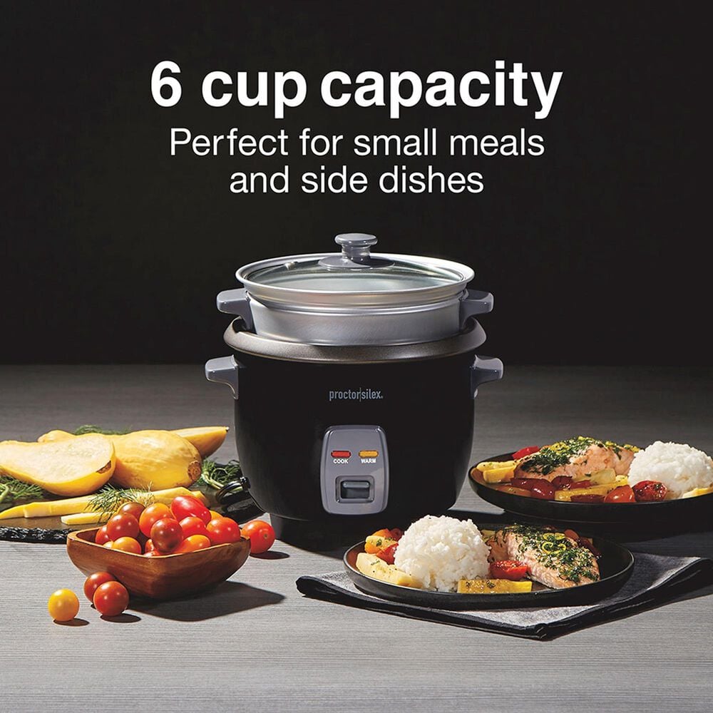 Proctor Silex 6-Cup Rice Cooker and Steamer in Black, , large