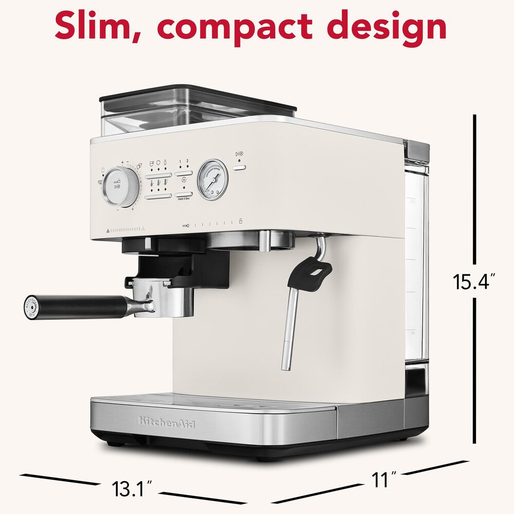 KitchenAid Semi Automatic Espresso Machine in Porcelain White, , large