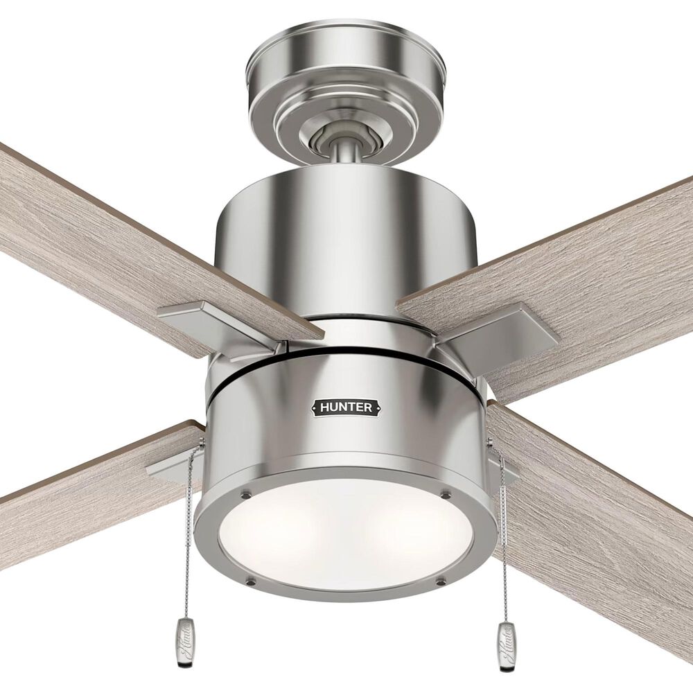 Hunter Beck 52&quot; Ceiling Fan with LED Lights in Brushed Nickel, , large