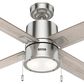 Hunter Beck 52" Ceiling Fan with LED Lights in Brushed Nickel, , large