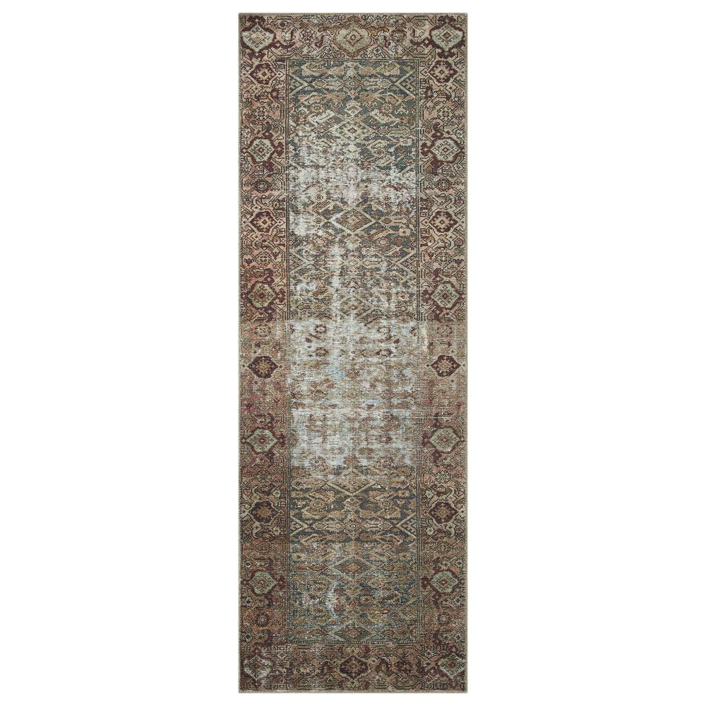 Amber Lewis x Loloi Georgie 2" x 5" Moss and Salmon Area Rug, , large