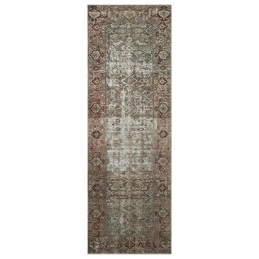 Amber Lewis x Loloi Georgie 2" x 5" Moss and Salmon Area Rug, , large