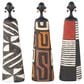 Maple and Jade African Woman Decorative Sculpture with Red, Orange, and White Dresswear in  Black Set of 3, , large