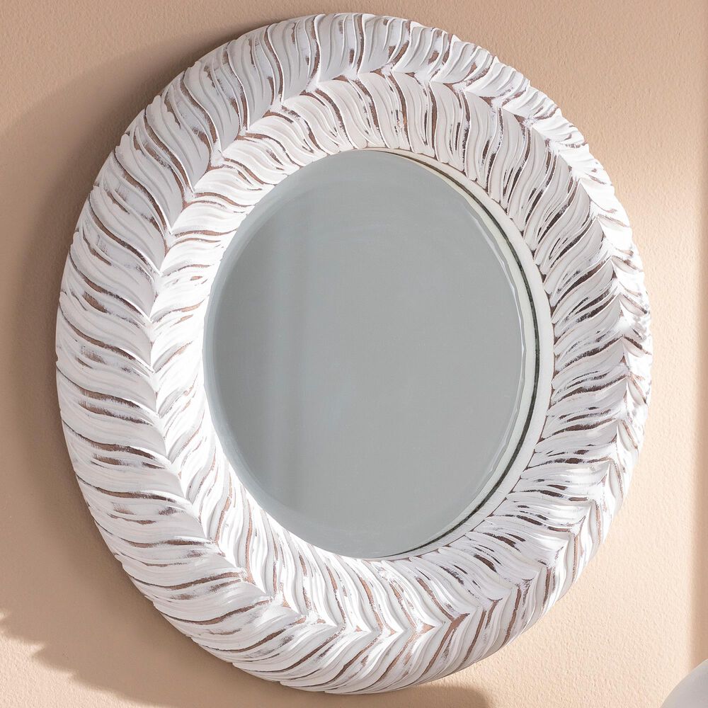 Surya Tanu Wall Mirror in White, , large