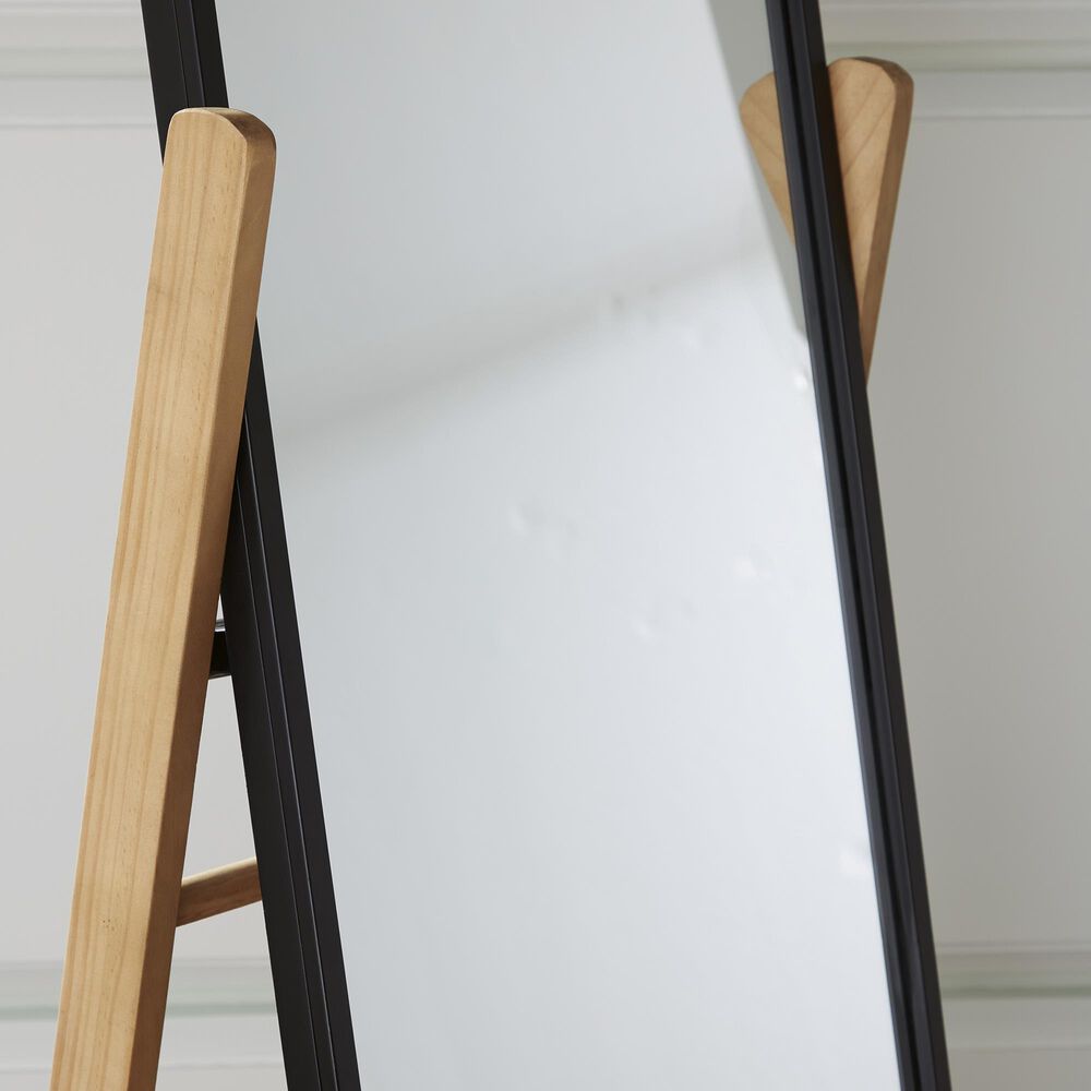 Ashley Bronick Floor Mirror in Black and Light Brown, , large