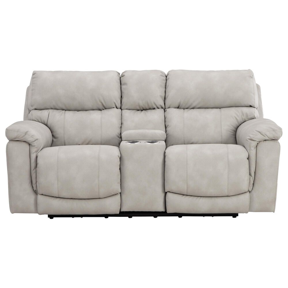 HomeStretch Cosmo Triple Power Loveseat with Console in Omnipotent Taupe, , large