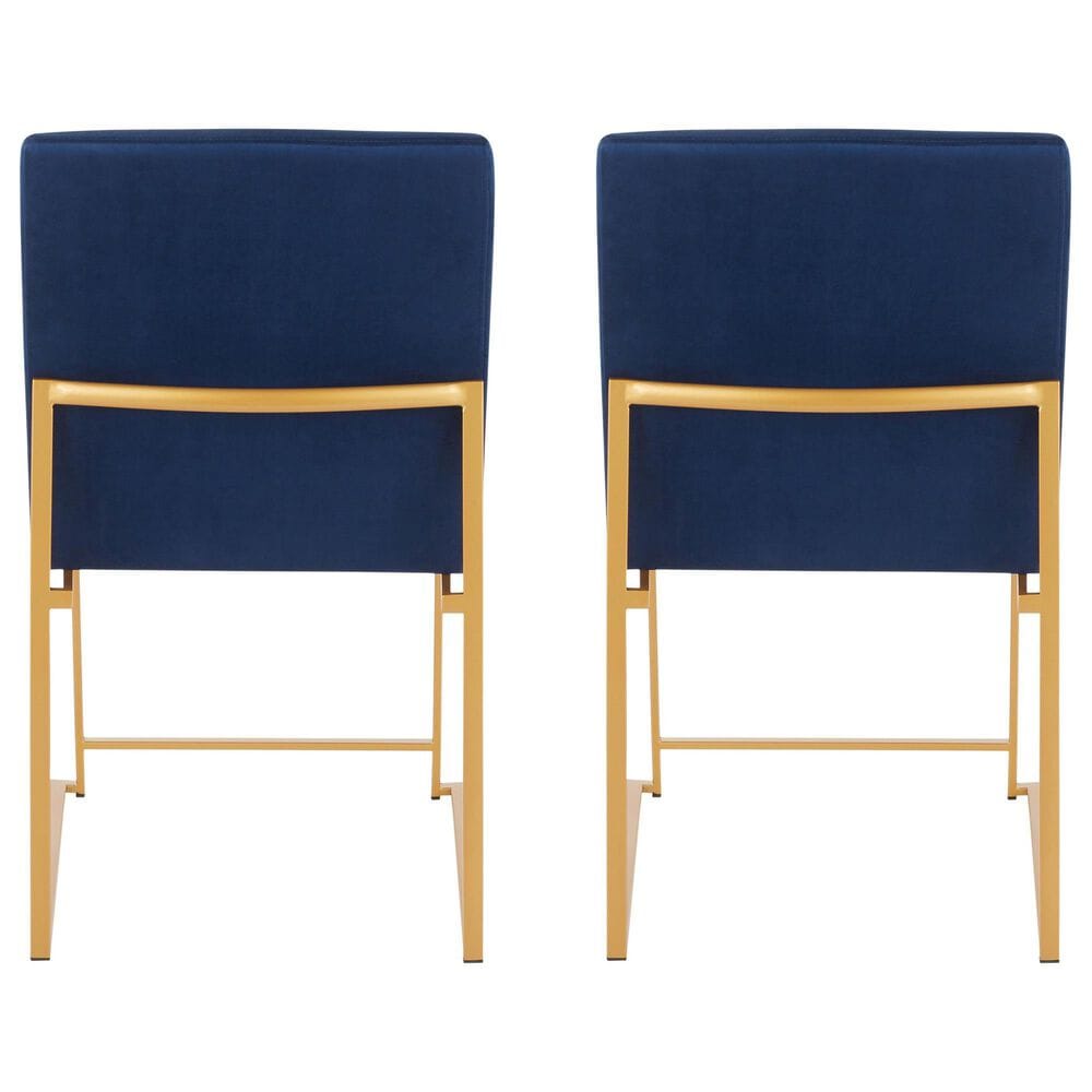 Lumisource Fuji Side Chair with Blue Cushion in Gold &#40;Set of 2&#41;, , large