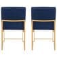 Lumisource Fuji Side Chair with Blue Cushion in Gold (Set of 2), , large