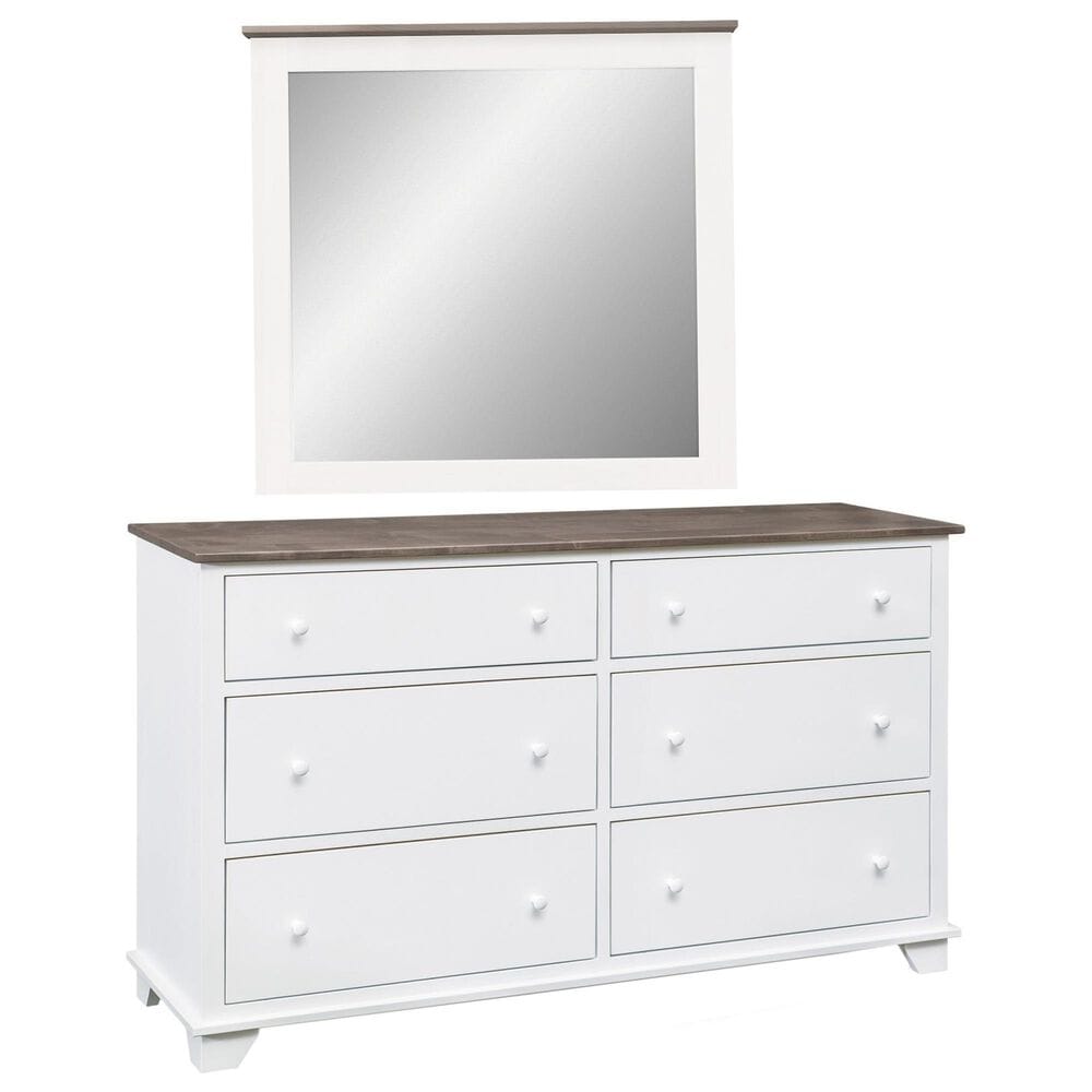 Archbold Furniture Dresser and Mirror in White, , large