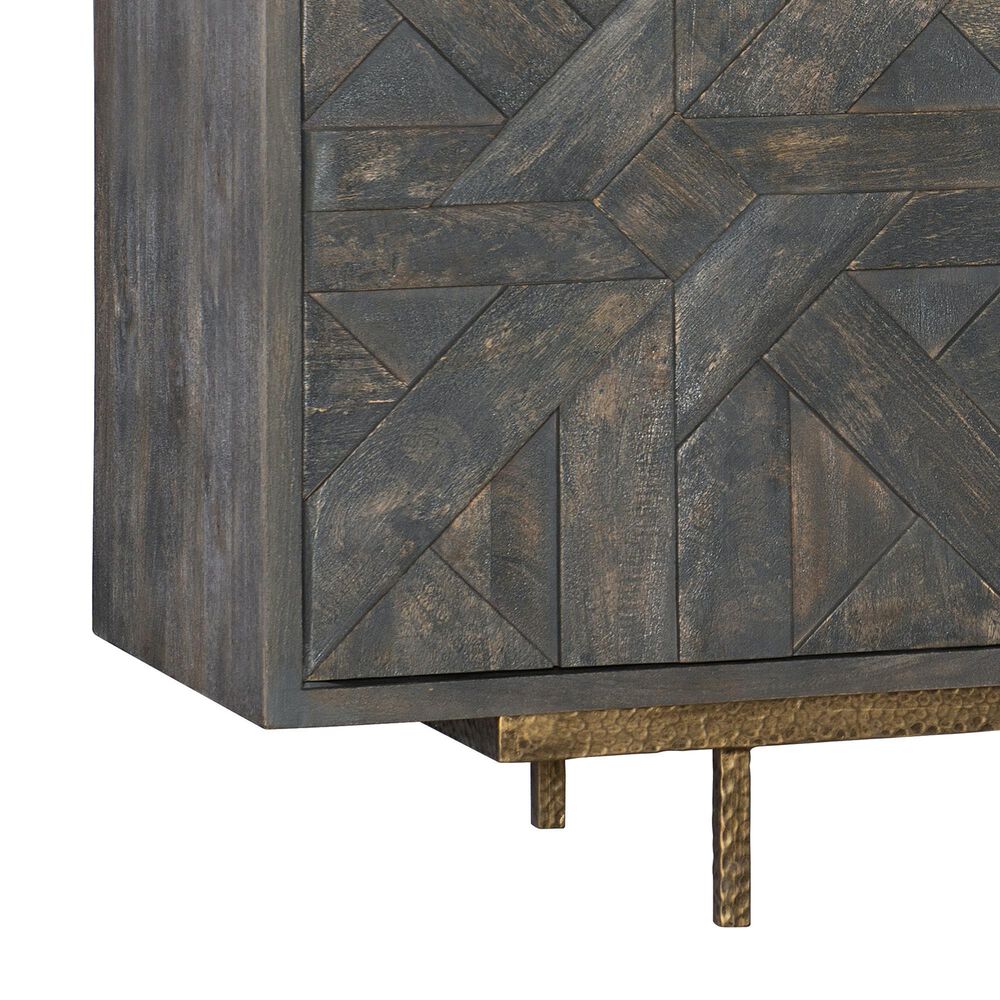 Hooker Furniture Commerce and Market Layers 80&quot; Entertainment Console in Natural Brass and Antique Brass, , large
