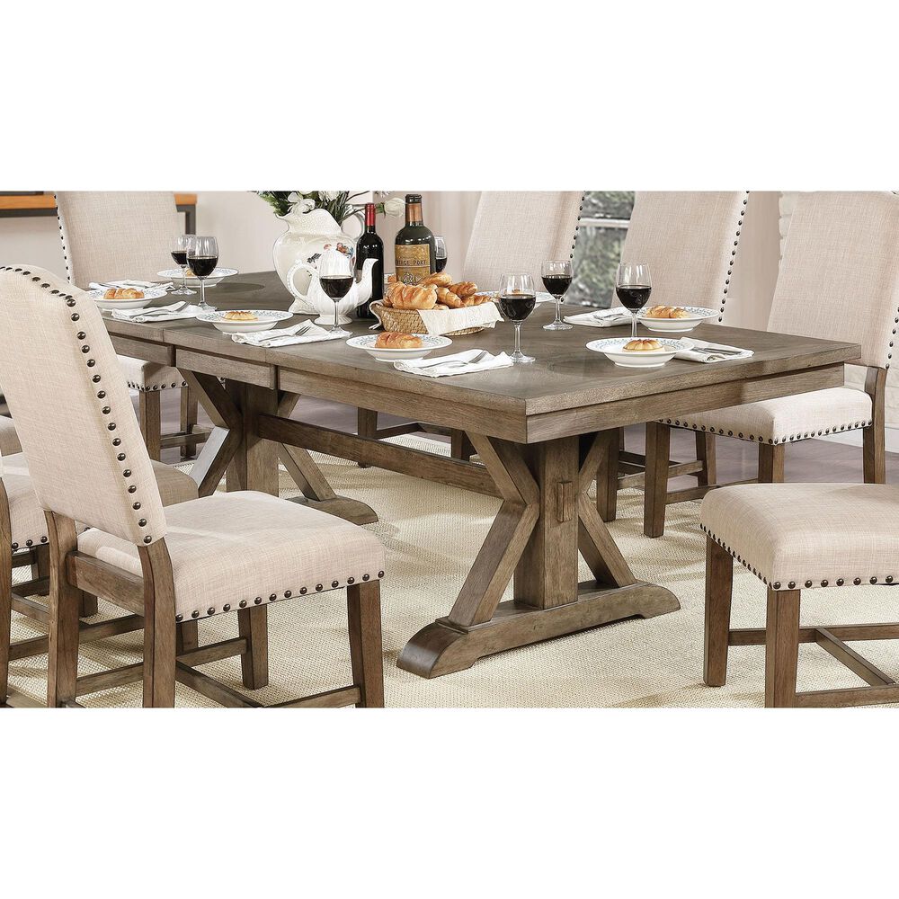Furniture of America Chaney Dining Table in Light Oak, , large