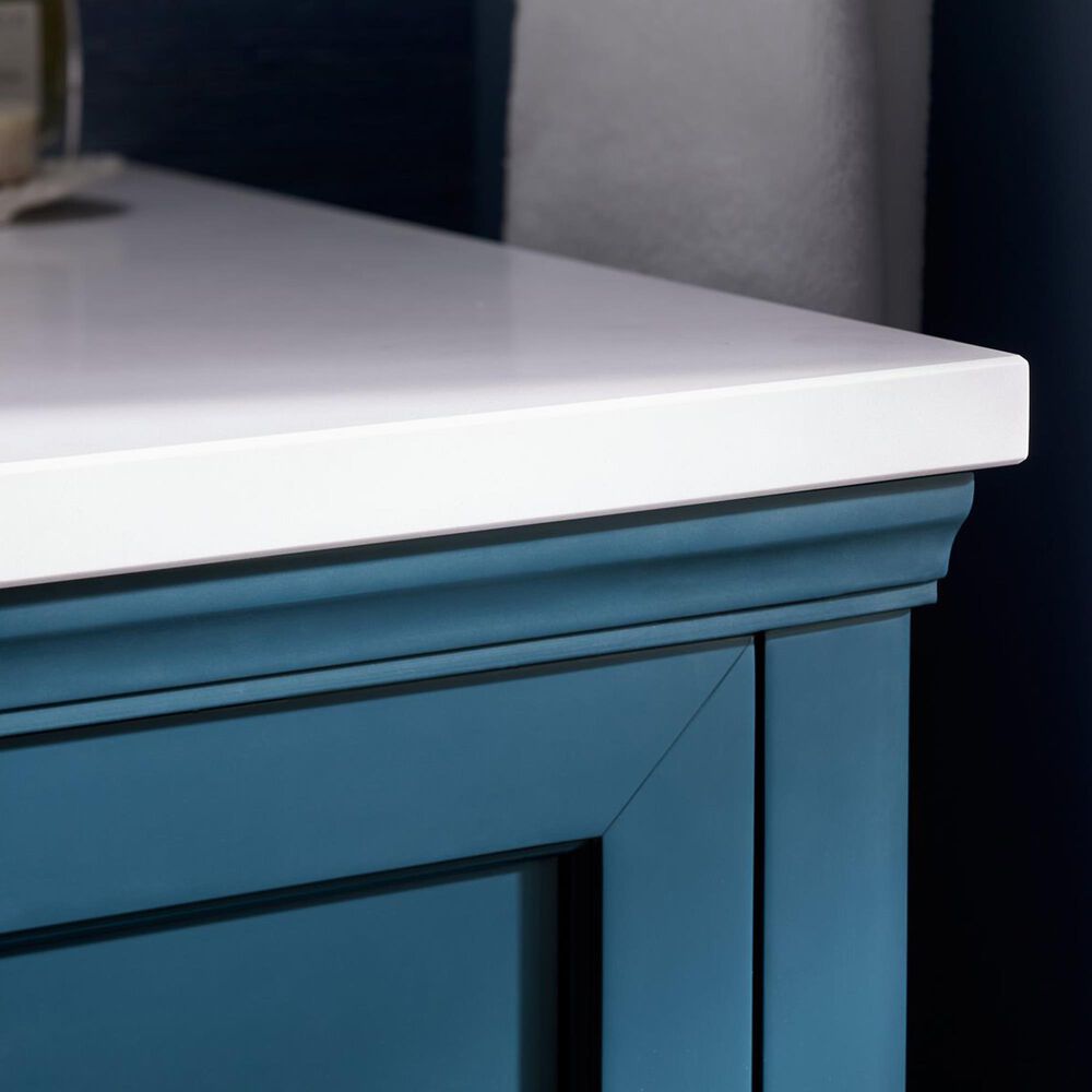 Kohler Charlemont 30&quot; Single Bathroom Vanity in Tidal Blue with 3 cm White Quartz Top and Rectangular Sink, , large
