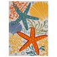 Nourison Aloha 12" x 15" Blue, Yellow and Orange Indoor/Outdoor Area Rug, , large