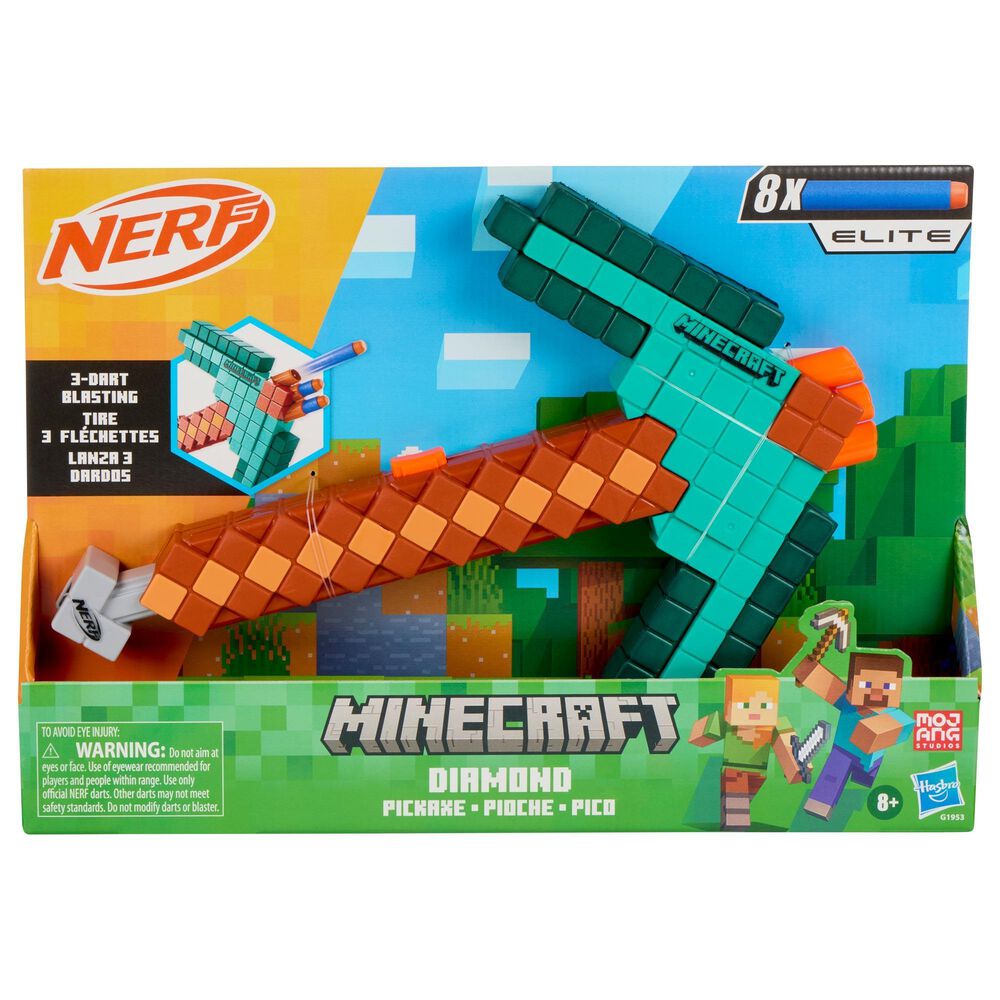 Nerf Minecraft Diamond Pickaxe, , large