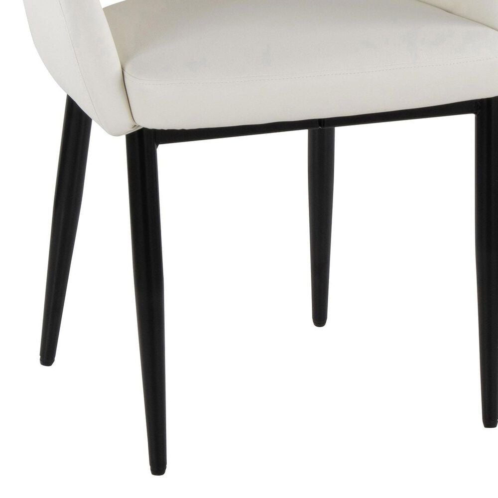 LumiSource Renee Upholstered Contemporary Chair in Black Metal and White Faux Leather by LumiSource, , large