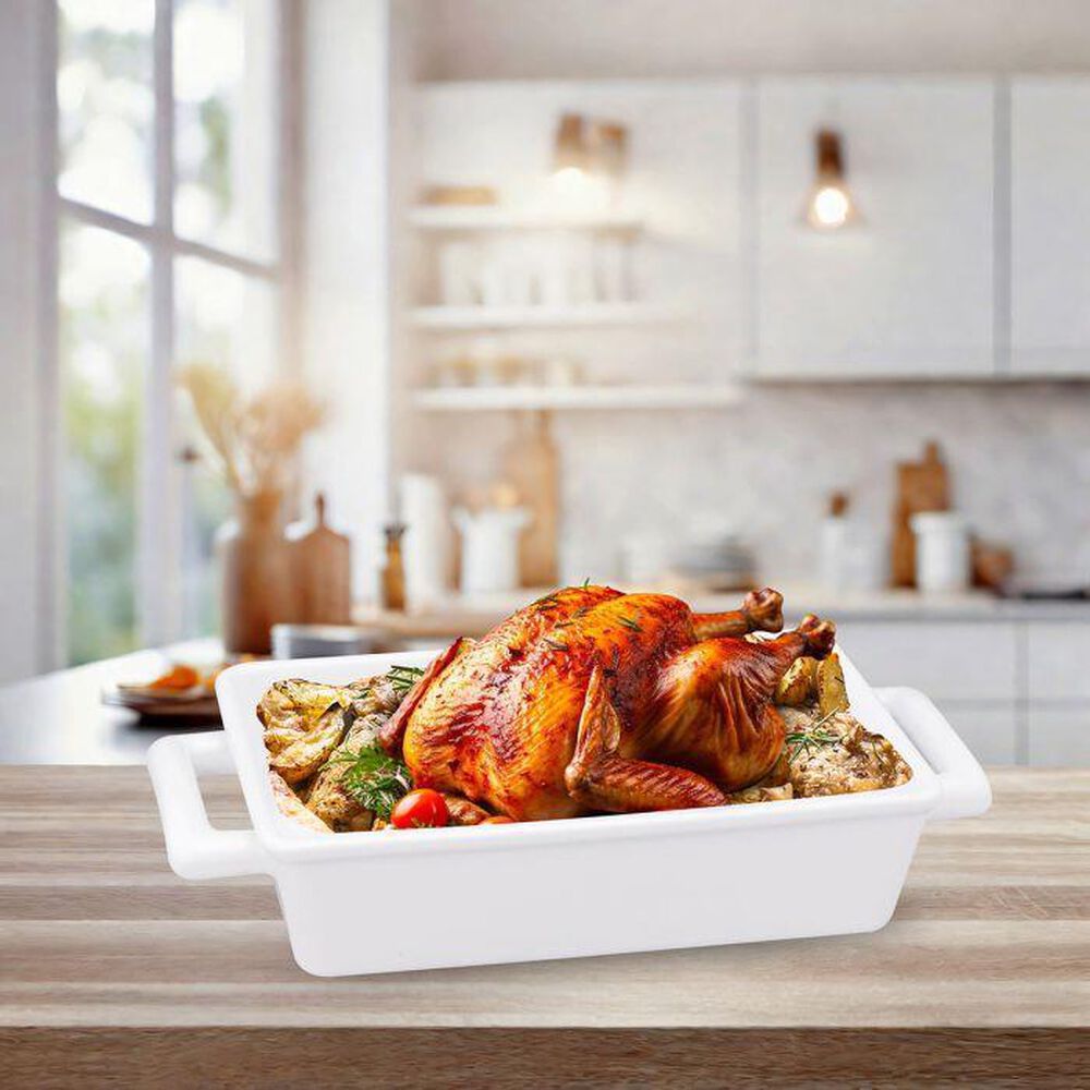 HIC Kitchen 8.5&quot; Lasagna Pan with Handles in White, , large