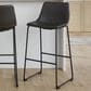 Lumisource Duke Fixed-Height Barstool with Grey Cushion in Black, , large