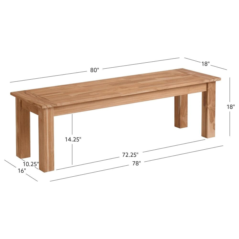 Linon Home Decor Carenen Outdoor Bench in Natural, , large