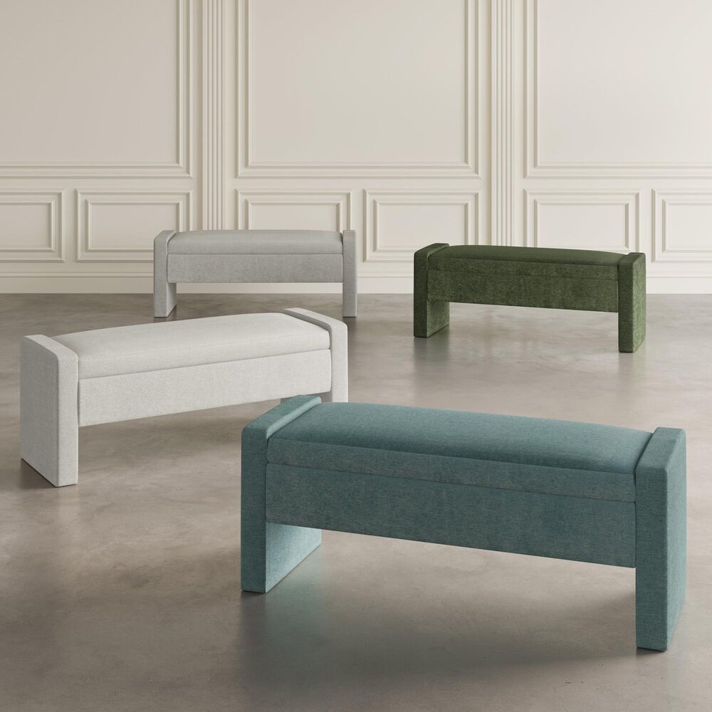 Waltham Braun Storage Bench in Forest, , large